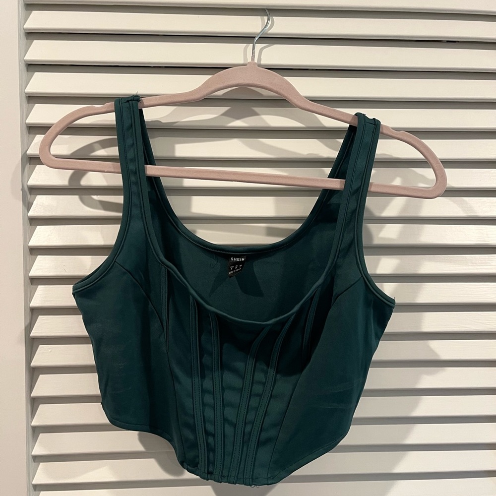 Emerald corset crop top